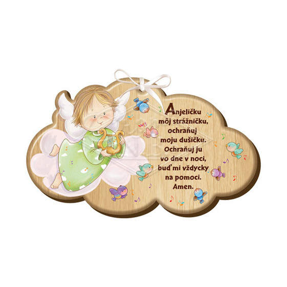 Drevený obláčik CLD Anjel strážny