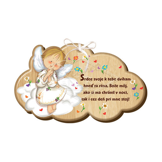 Drevený obláčik CLD Anjel strážny