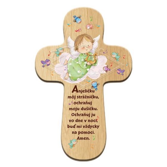 Drevený kríž CM Anjel strážny