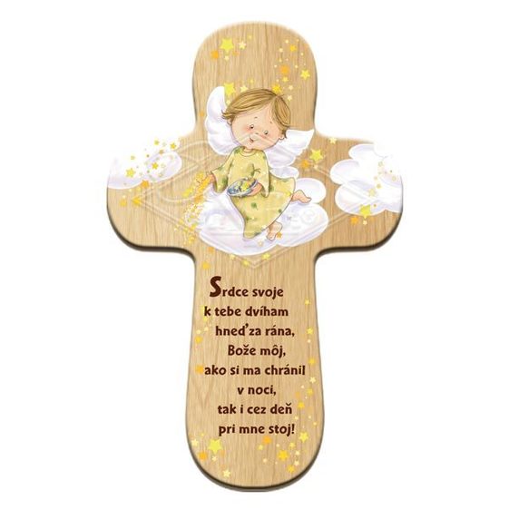 Drevený kríž CM Anjel strážny