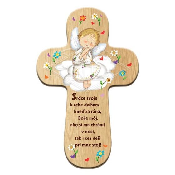 Drevený kríž CM Anjel strážny