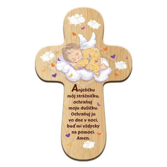 Drevený kríž CM Anjel strážny