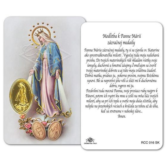 RCC Modlitba k Panne Márii zázračnej medaily
