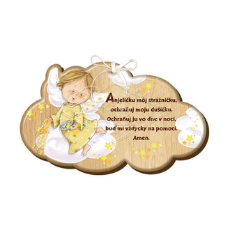 Drevený obláčik CLD Anjel strážny