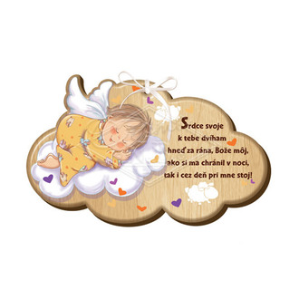 Drevený obláčik CLD Anjel strážny
