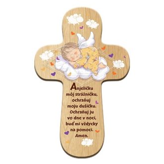 Drevený kríž CM Anjel strážny